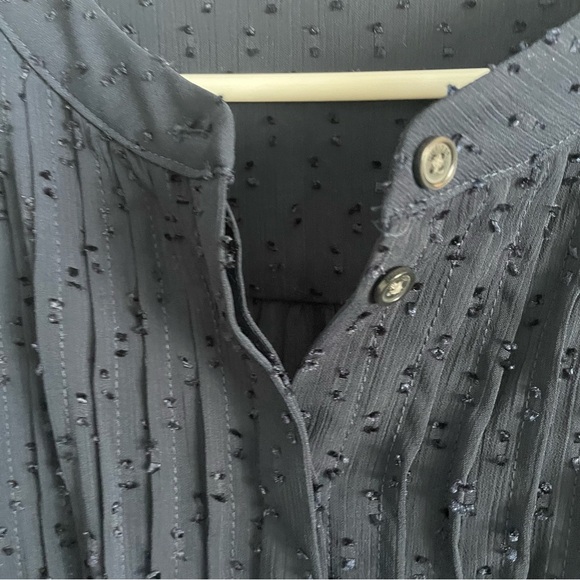 Tommy Hilfiger Navy Blue Long-Sleeve Swiss Dot Dress - Size Large, Flowy - Picture 7 of 11